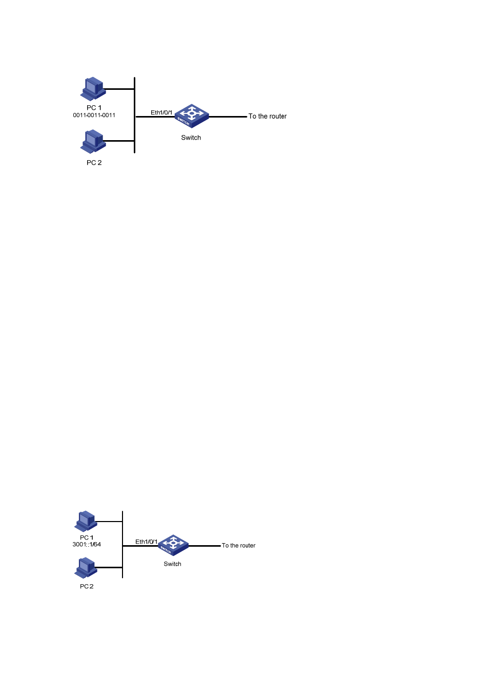 Network diagram, Configuration procedure, Ipv6 acl configuration example | Network requirements | H3C Technologies H3C S3100 Series Switches User Manual | Page 575 / 1056