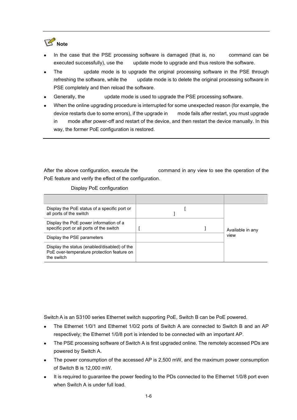 Displaying poe configuration, Poe configuration example, Networking requirements | H3C Technologies H3C S3100 Series Switches User Manual | Page 669 / 1056