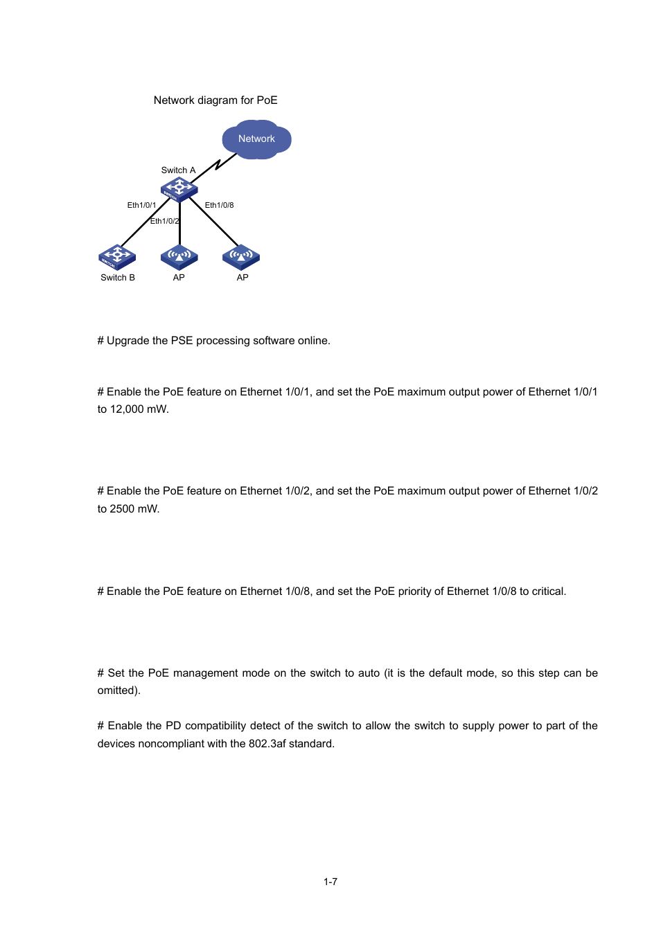 Networking diagram, Configuration procedure | H3C Technologies H3C S3100 Series Switches User Manual | Page 670 / 1056
