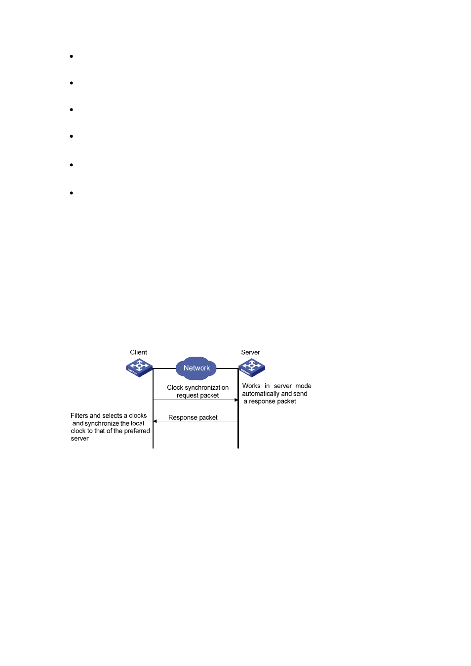 Ntp implementation modes, Server/client mode | H3C Technologies H3C S3100 Series Switches User Manual | Page 693 / 1056