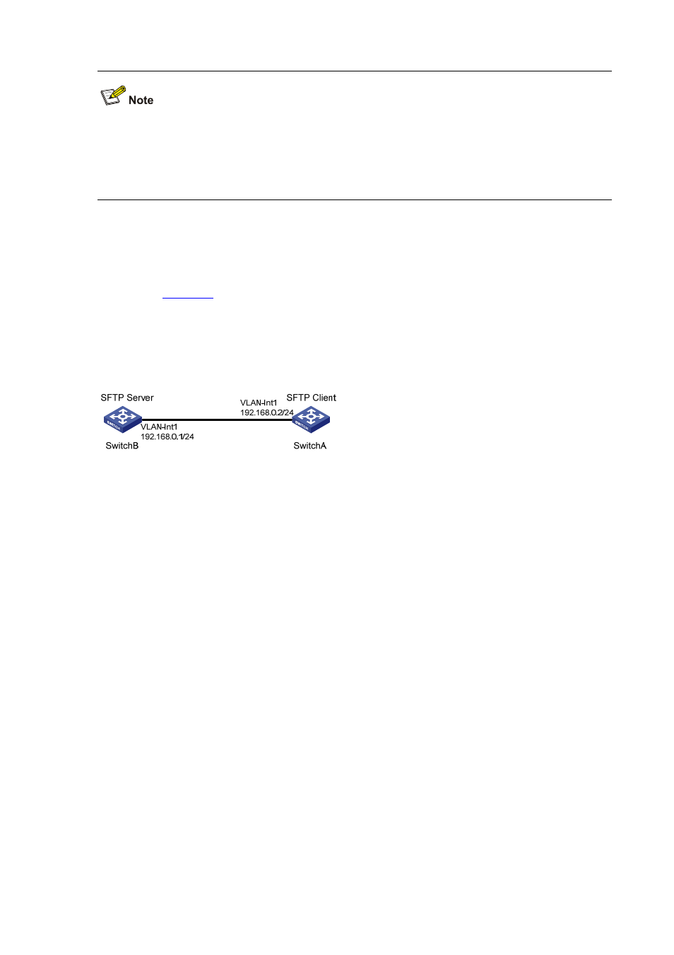 Sftp configuration example, Network requirements, Network diagram | Configuration procedure | H3C Technologies H3C S3100 Series Switches User Manual | Page 779 / 1056