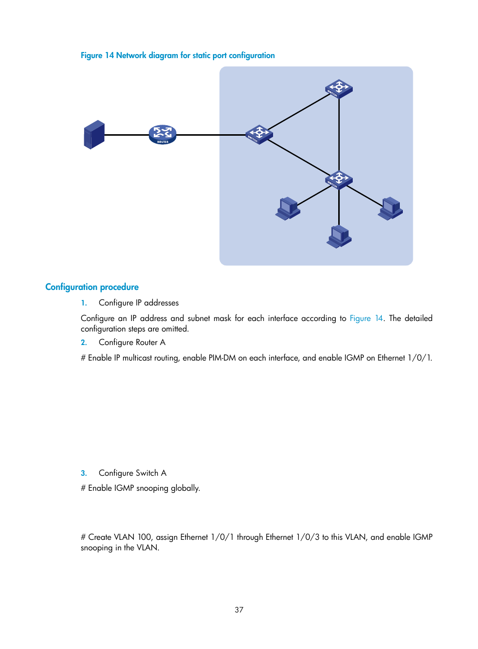 Configuration procedure | H3C Technologies H3C S3100V2 Series Switches User Manual | Page 45 / 111