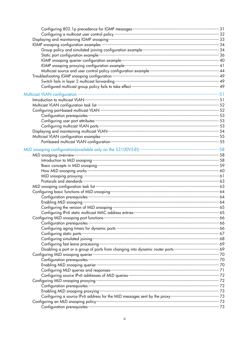 H3C Technologies H3C S3100V2 Series Switches User Manual | Page 7 / 111