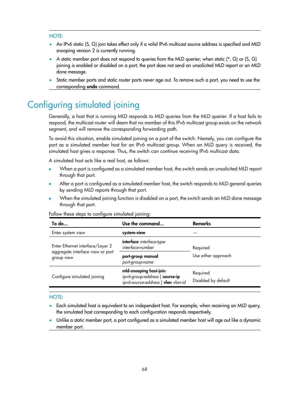 Configuring simulated joining | H3C Technologies H3C S3100V2 Series Switches User Manual | Page 76 / 111