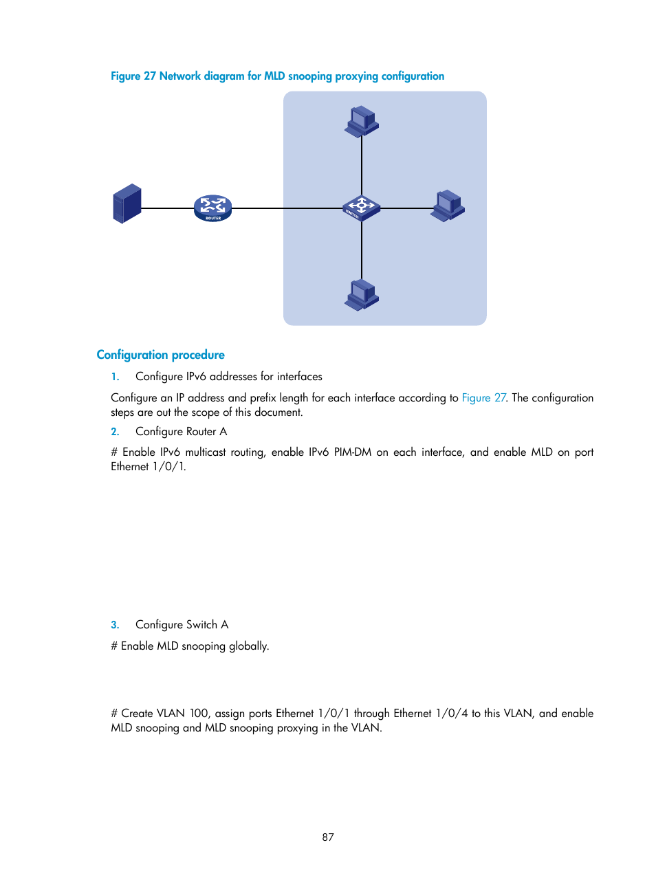 Configuration procedure | H3C Technologies H3C S3100V2 Series Switches User Manual | Page 95 / 111