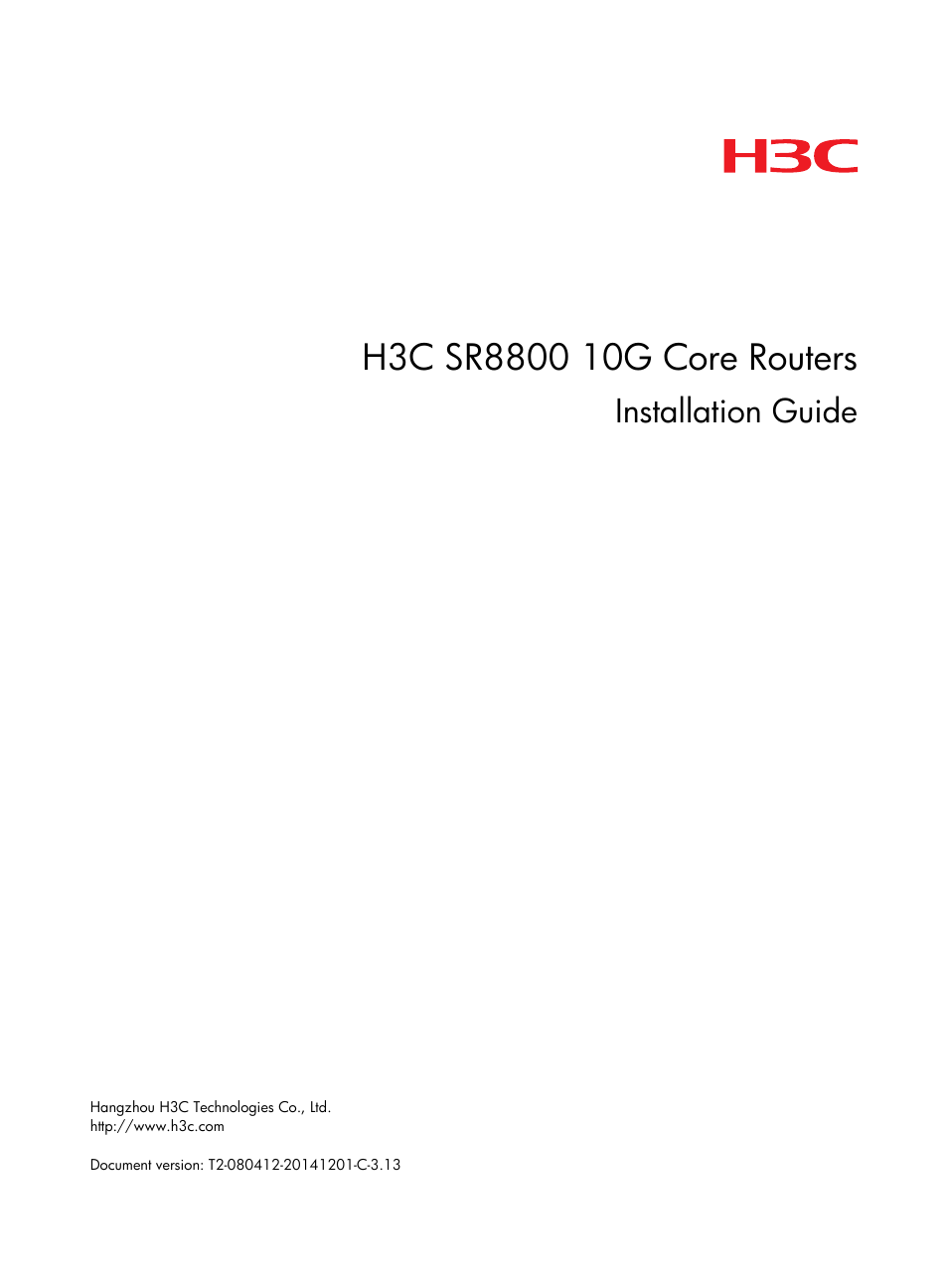 H3C Technologies H3C SR8800 User Manual | 135 pages