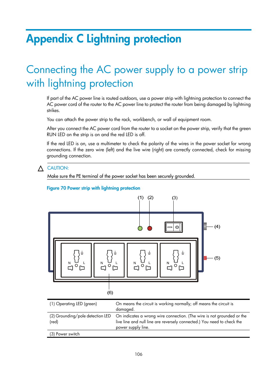 Appendix c lightning protection | H3C Technologies H3C SR8800 User Manual | Page 116 / 135