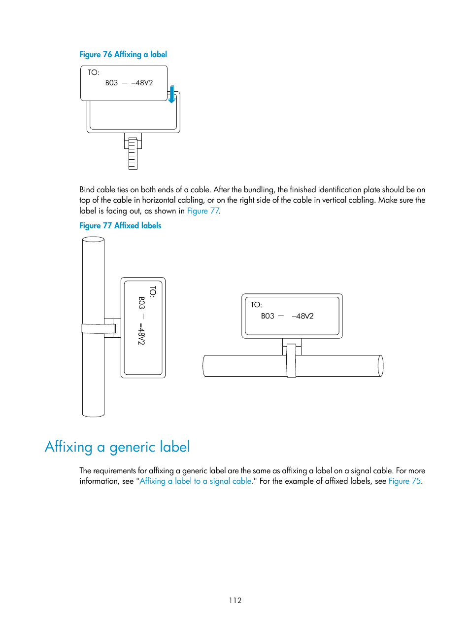Affixing a generic label | H3C Technologies H3C SR8800 User Manual | Page 122 / 135