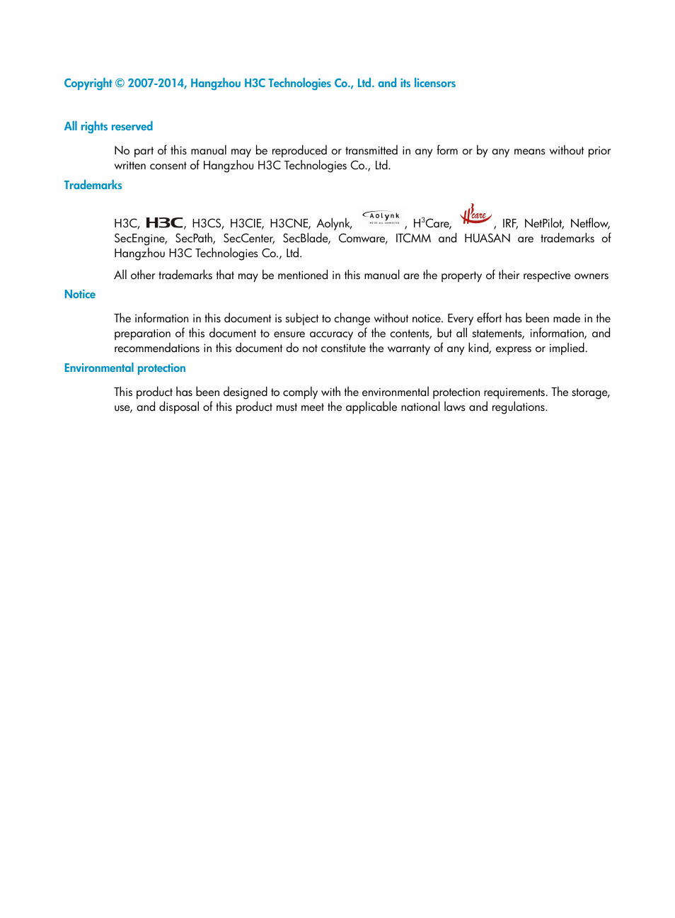 H3C Technologies H3C SR8800 User Manual | Page 2 / 135