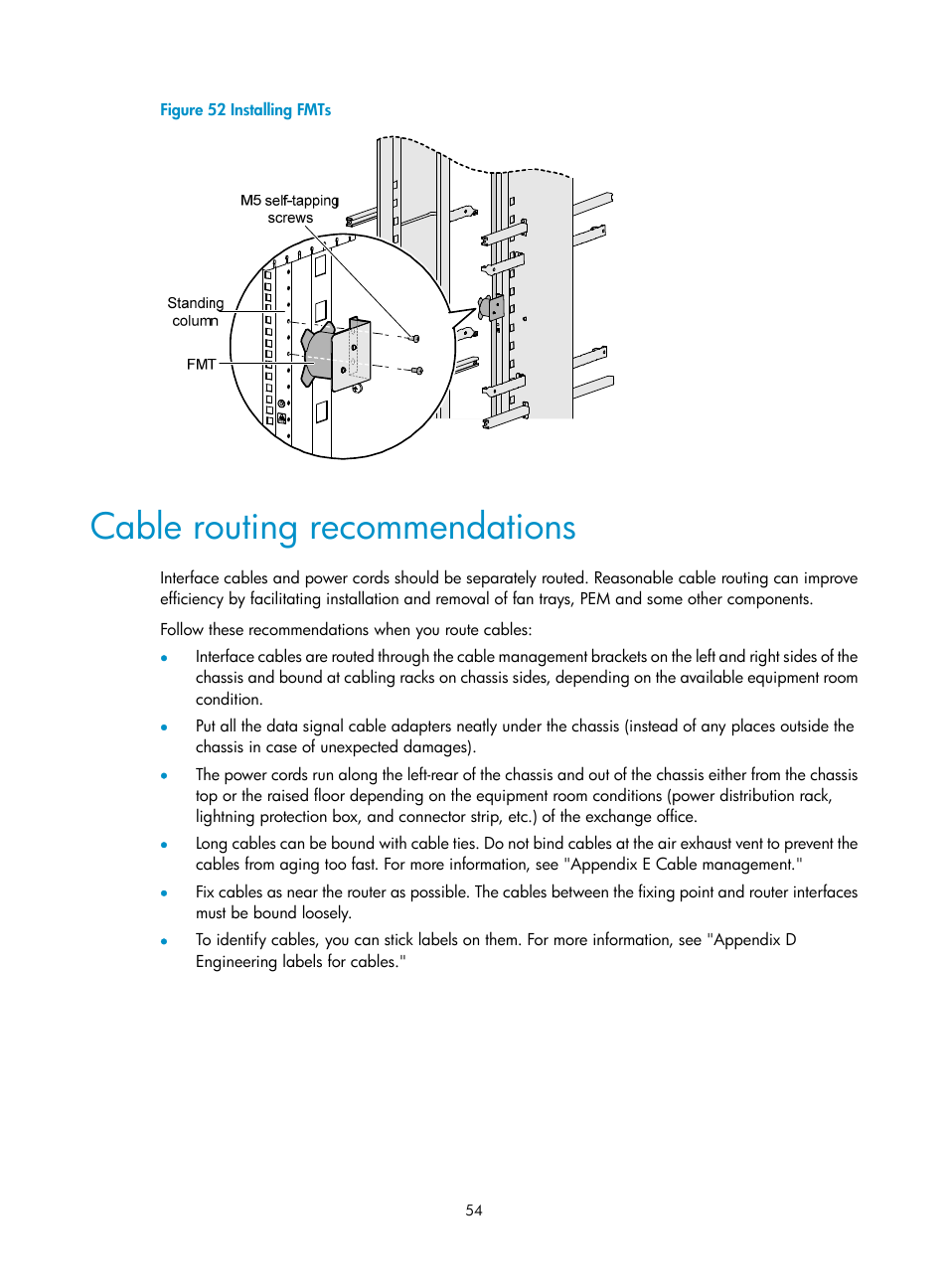 Cable routing recommendations | H3C Technologies H3C SR8800 User Manual | Page 64 / 135