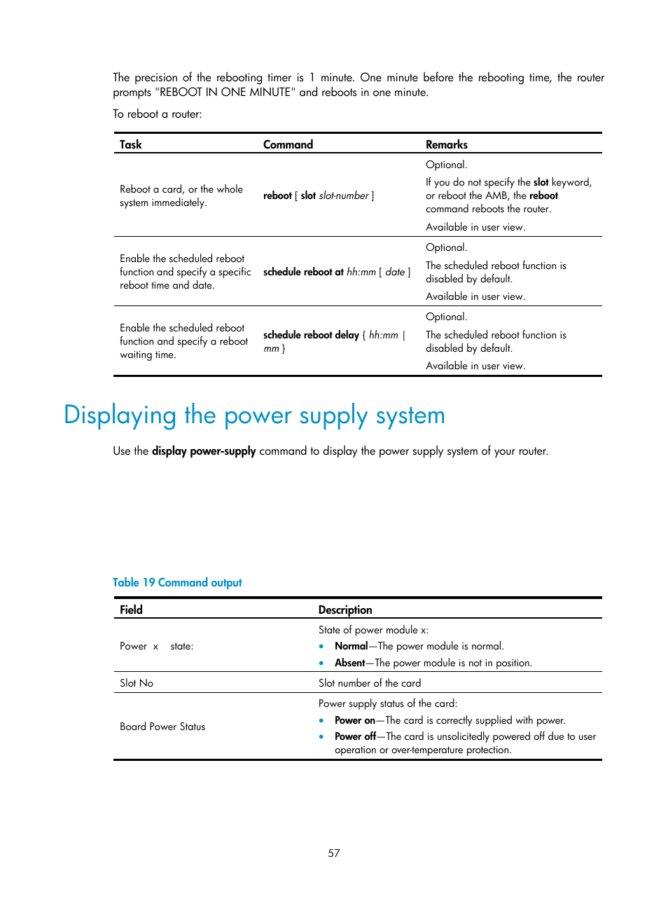 Displaying the power supply system | H3C Technologies H3C SR8800 User Manual | Page 67 / 135