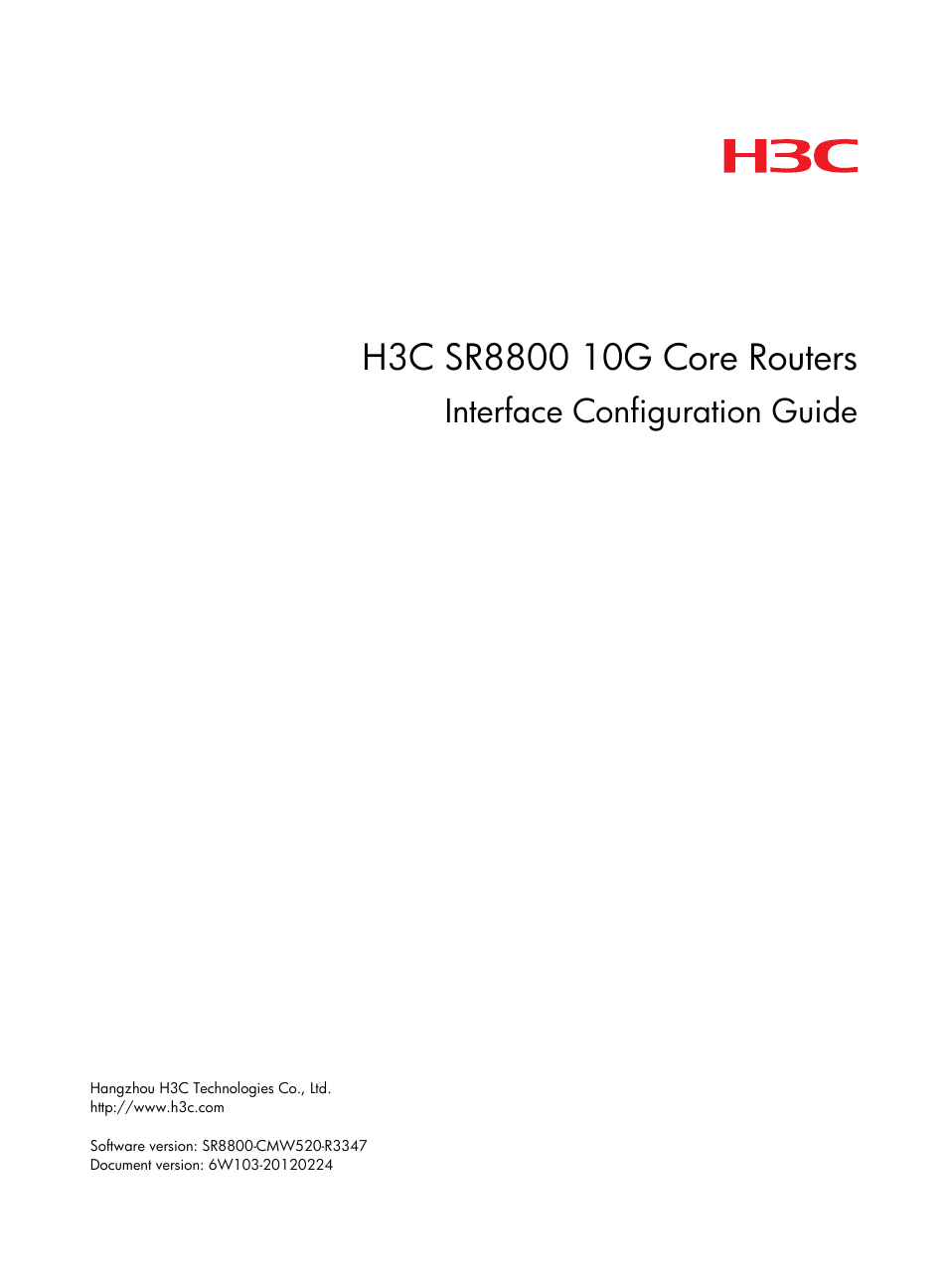 H3C Technologies H3C SR8800 User Manual | 66 pages