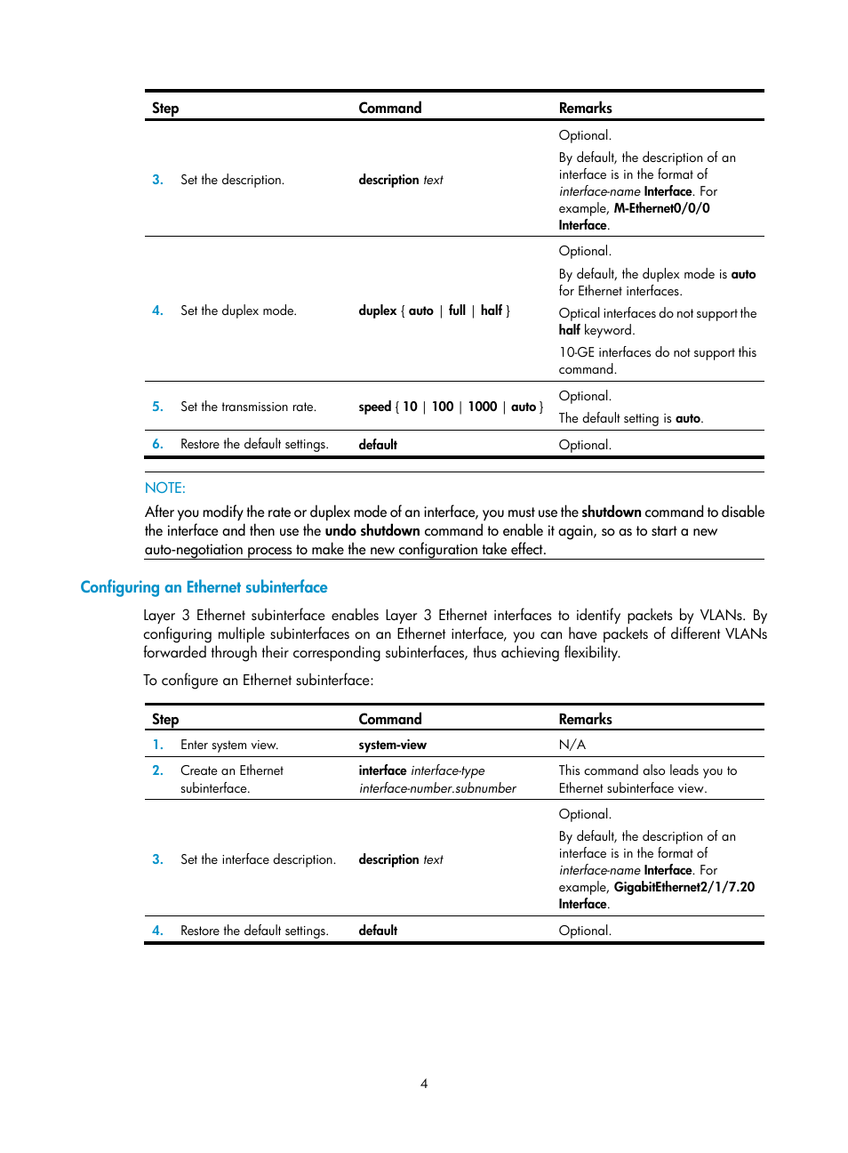 Configuring an ethernet subinterface | H3C Technologies H3C SR8800 User Manual | Page 11 / 66