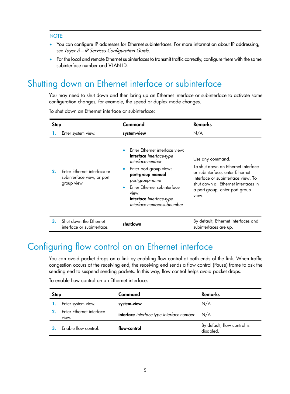 Configuring flow control on an ethernet interface | H3C Technologies H3C SR8800 User Manual | Page 12 / 66