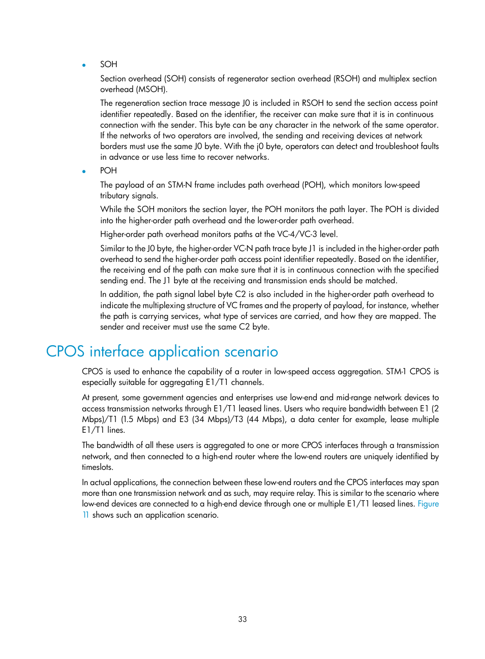 Cpos interface application scenario | H3C Technologies H3C SR8800 User Manual | Page 40 / 66