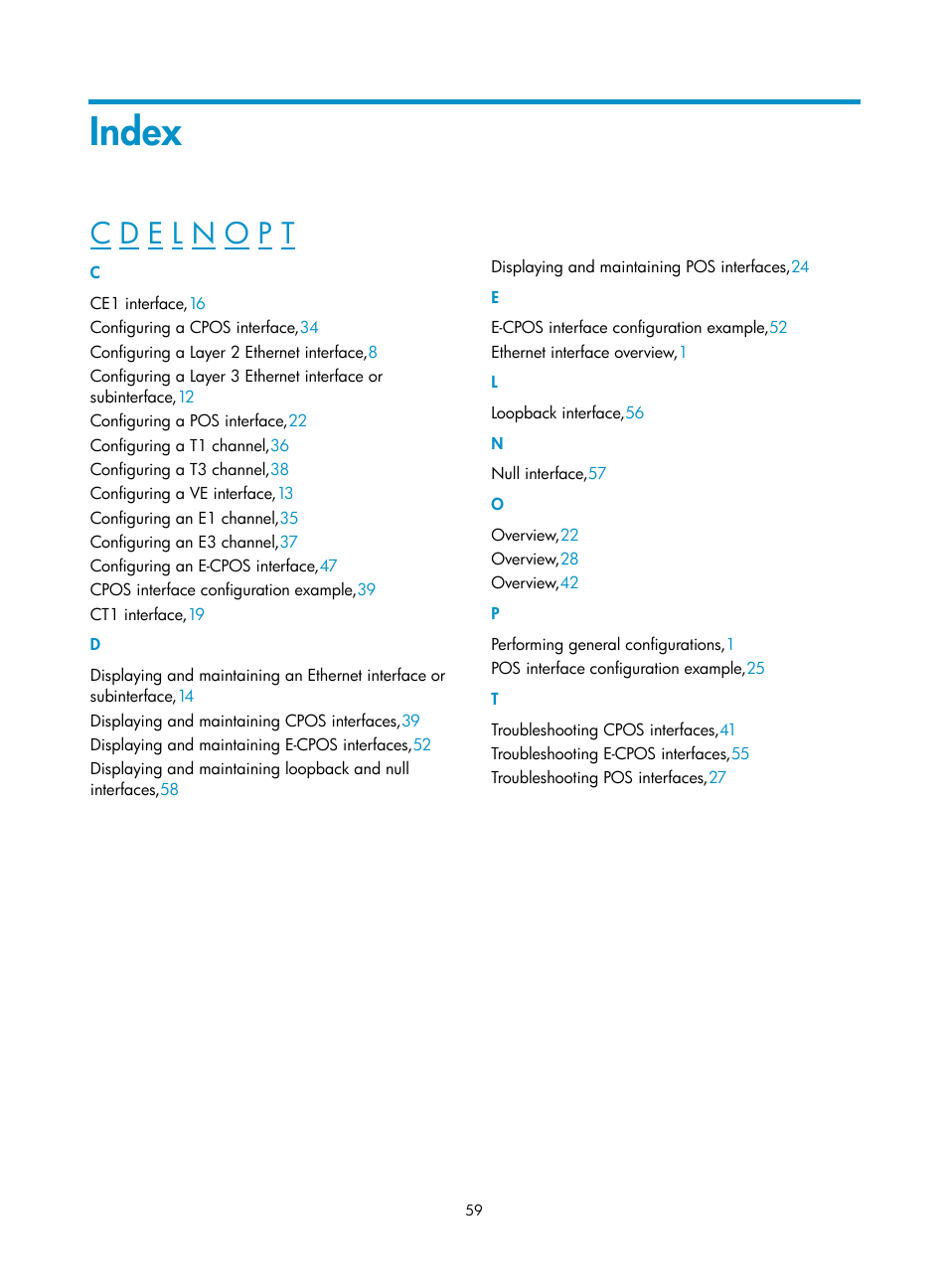 Index | H3C Technologies H3C SR8800 User Manual | Page 66 / 66