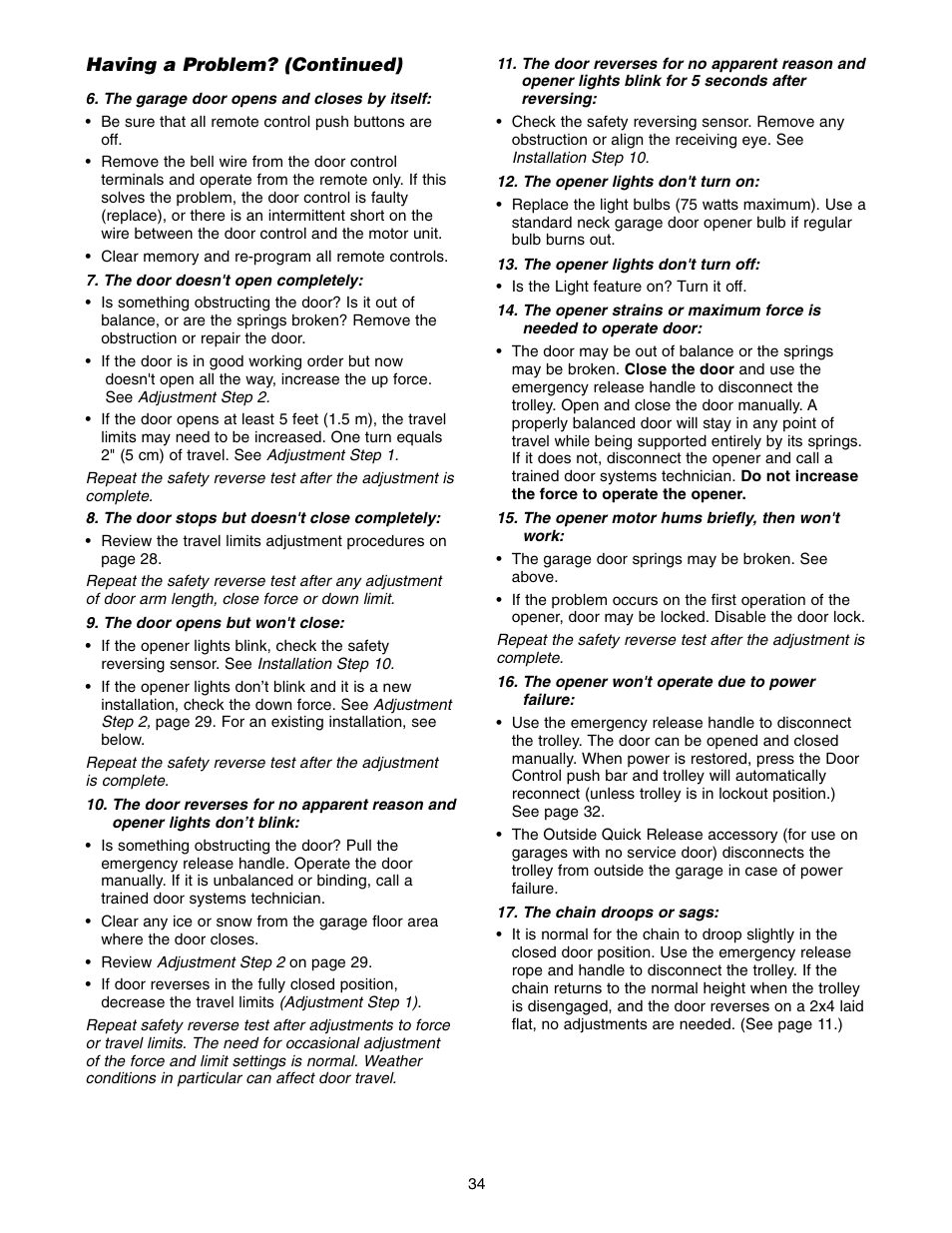 Chamberlain 1300 User Manual | Page 34 / 40