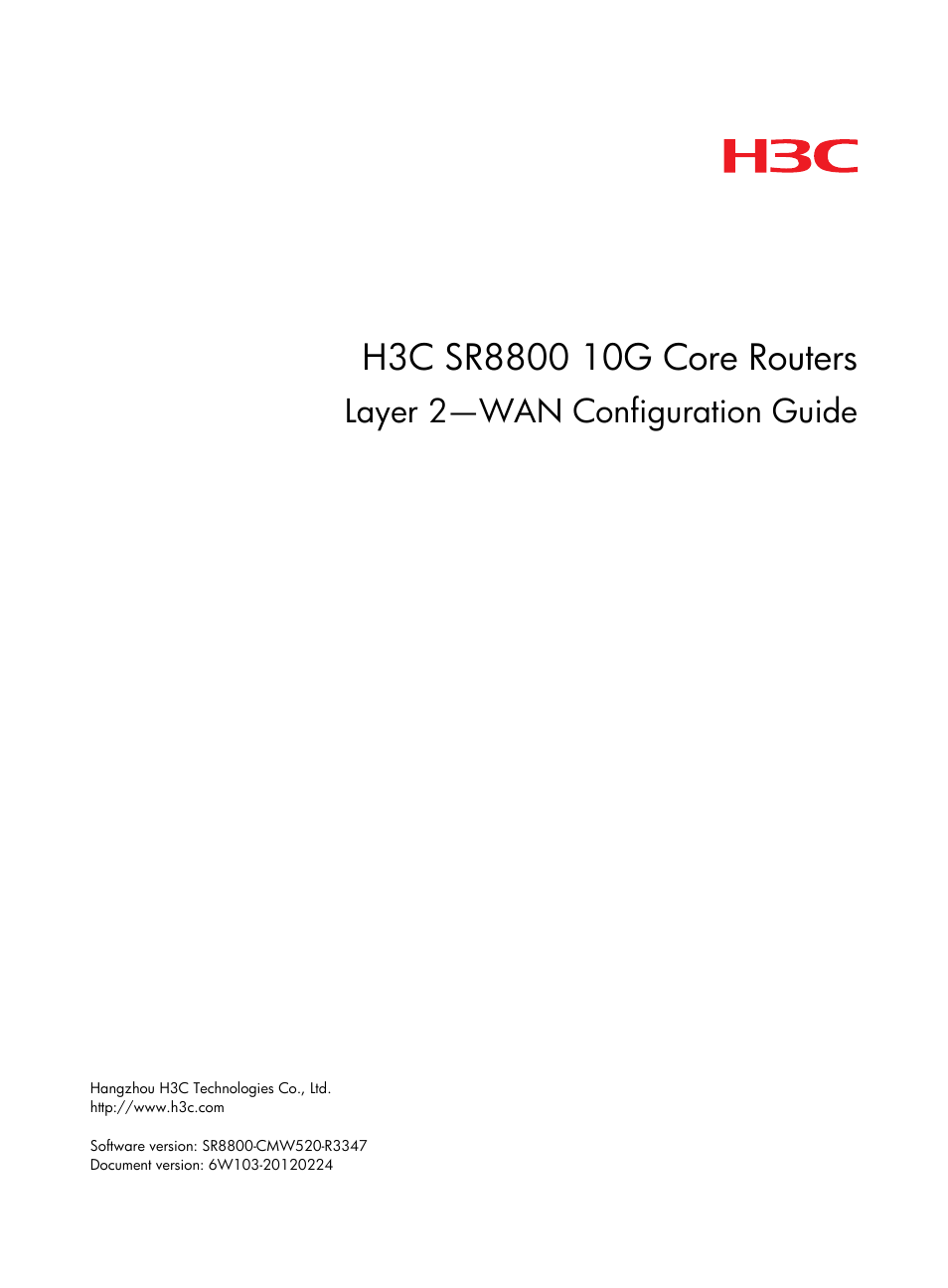 H3C Technologies H3C SR8800 User Manual | 78 pages