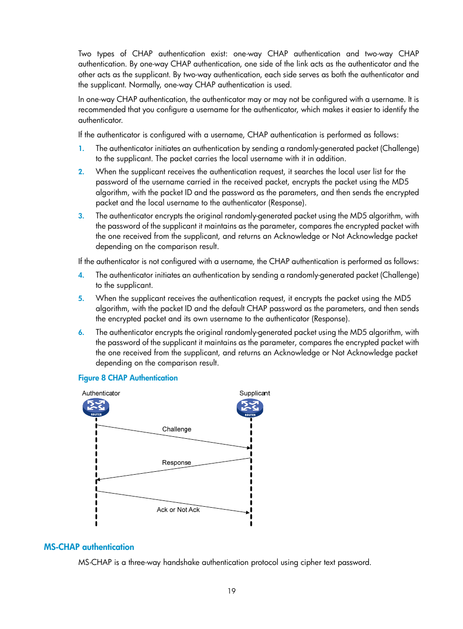 Ms-chap authentication | H3C Technologies H3C SR8800 User Manual | Page 27 / 78