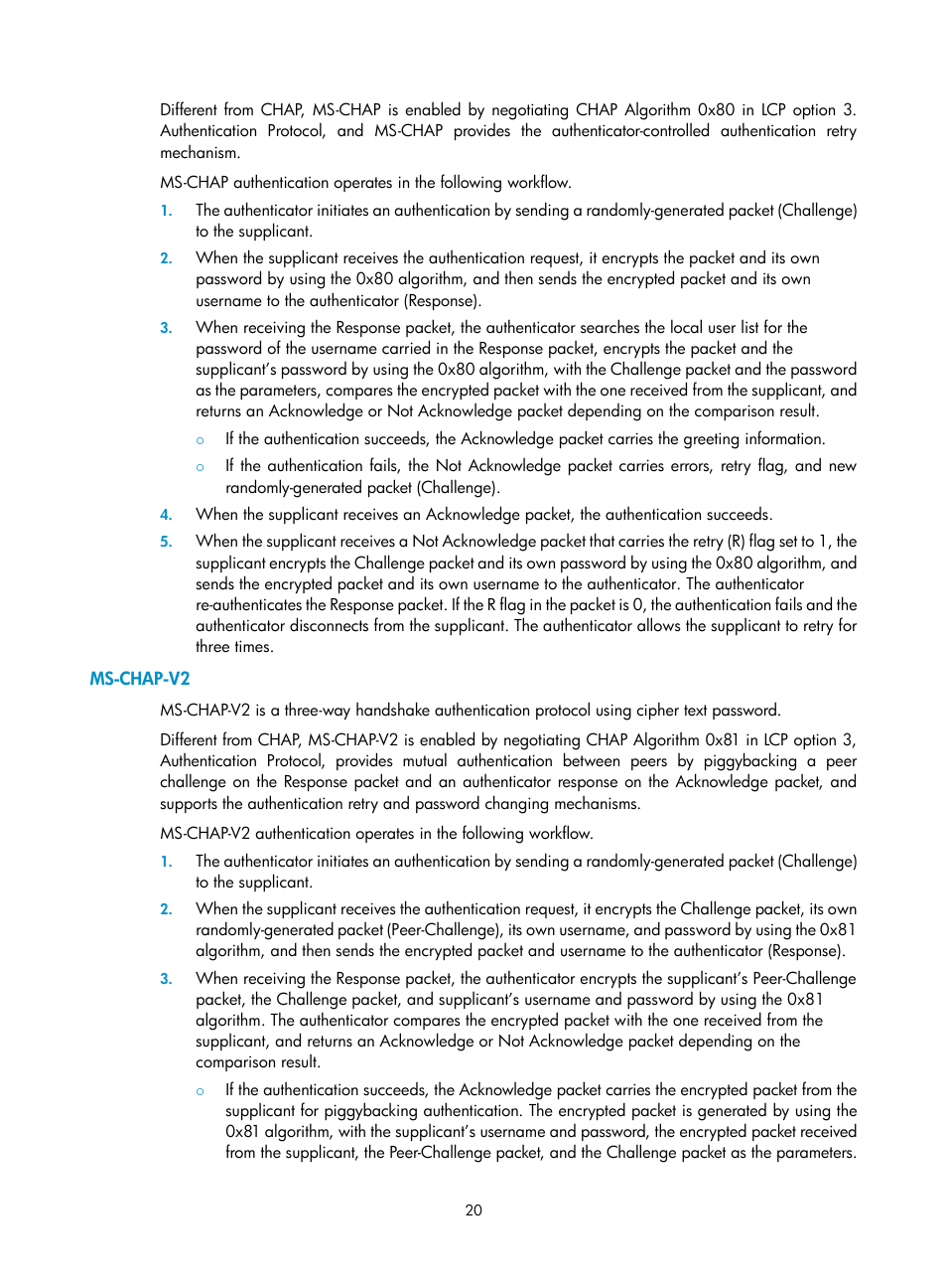 Ms-chap-v2 | H3C Technologies H3C SR8800 User Manual | Page 28 / 78