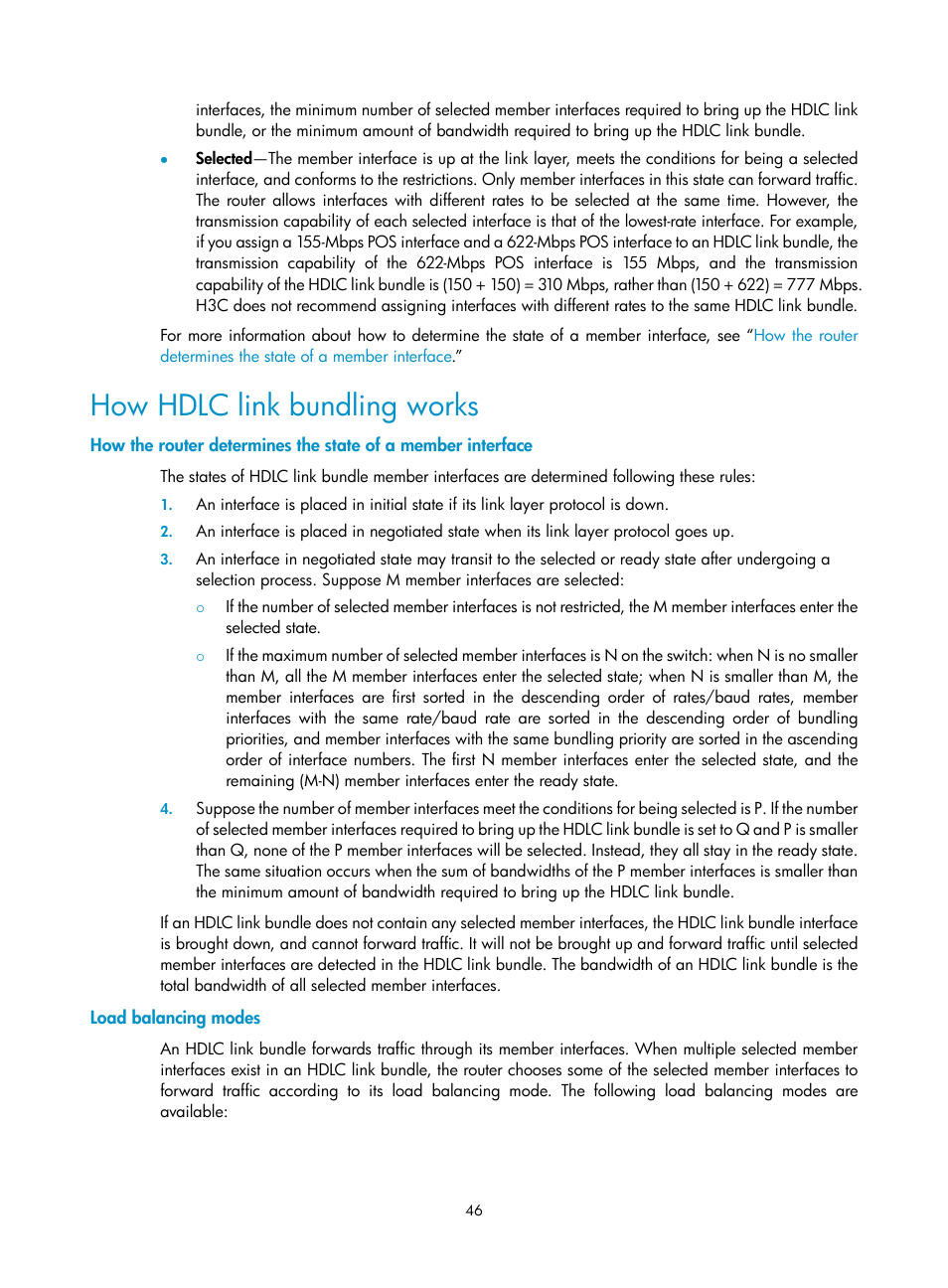 How hdlc link bundling works, Load balancing modes | H3C Technologies H3C SR8800 User Manual | Page 54 / 78