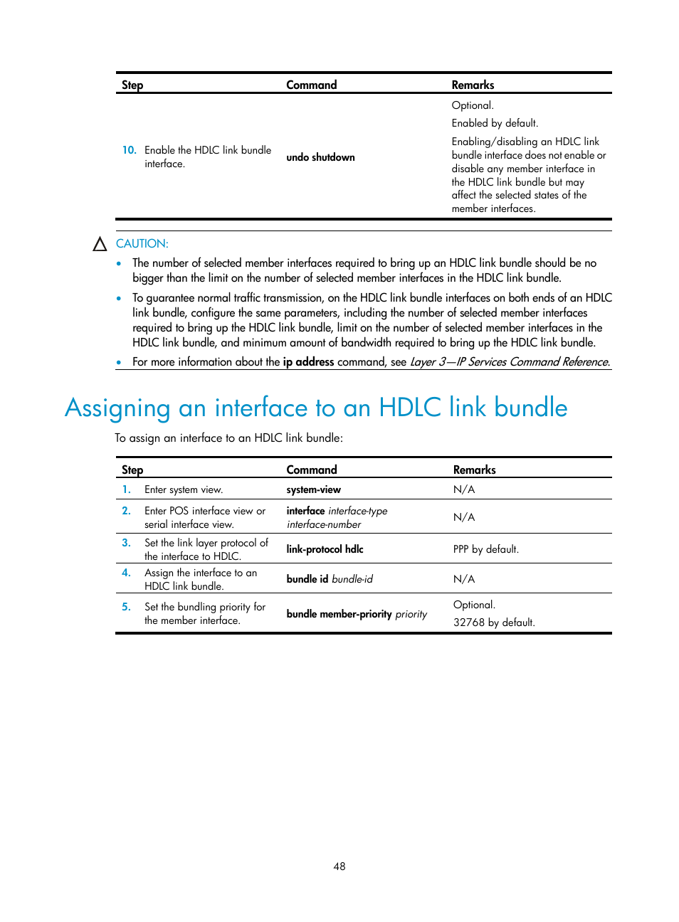 Assigning an interface to an hdlc link bundle | H3C Technologies H3C SR8800 User Manual | Page 56 / 78
