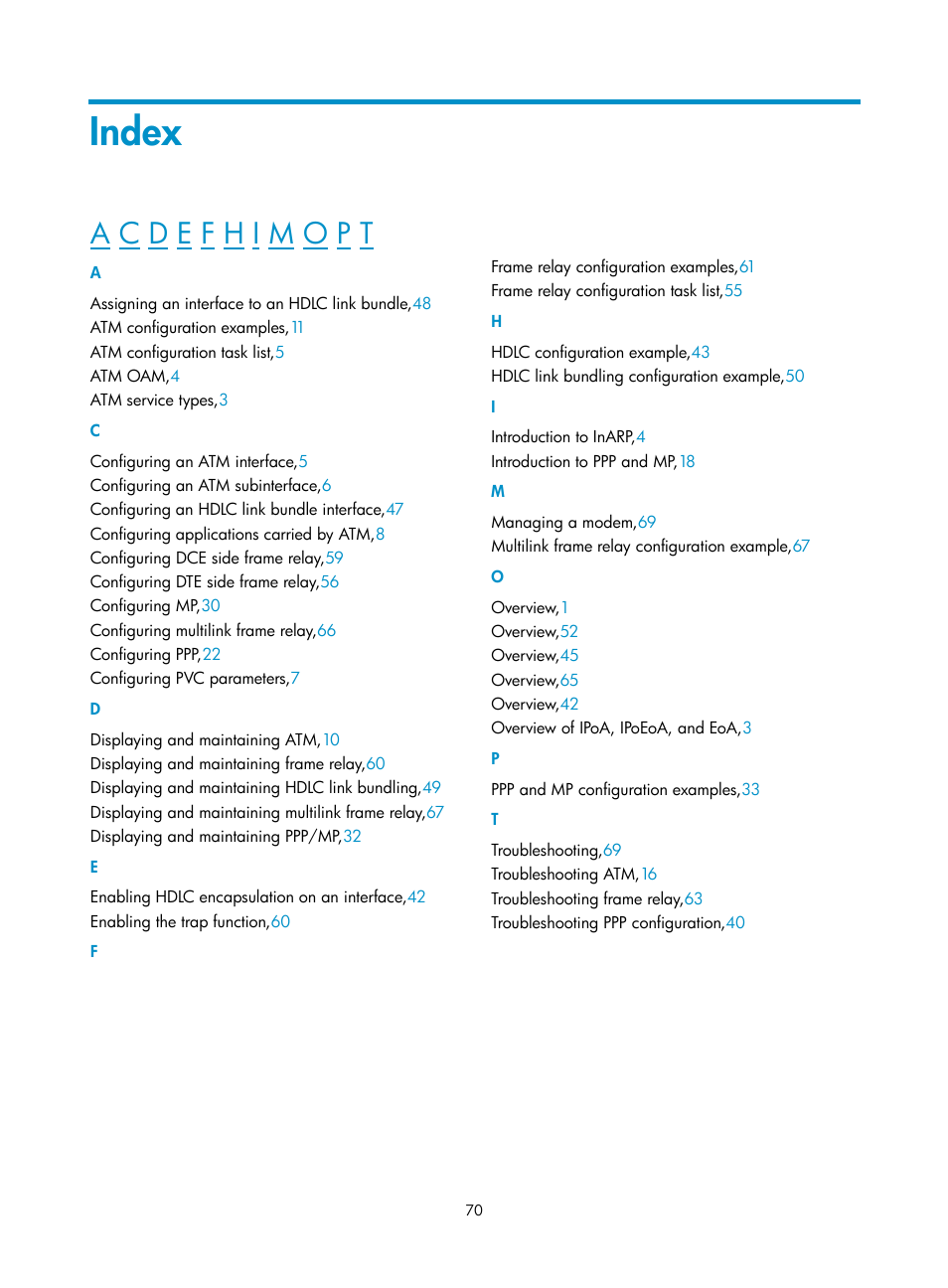 Index | H3C Technologies H3C SR8800 User Manual | Page 78 / 78