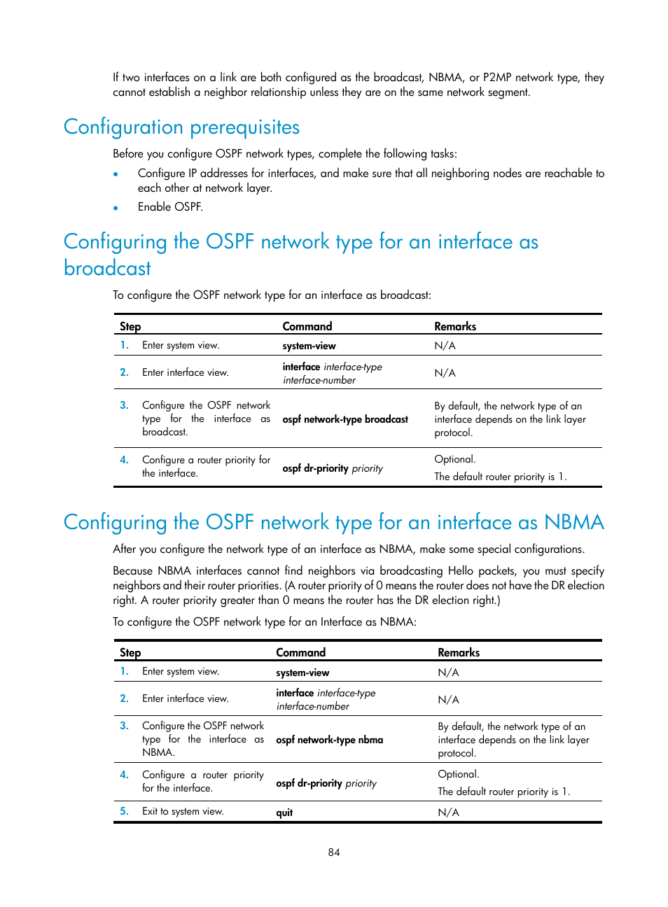 Configuration prerequisites | H3C Technologies H3C SR8800 User Manual | Page 100 / 431