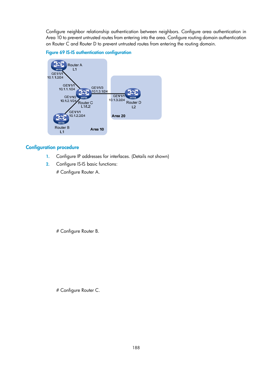 Configuration procedure | H3C Technologies H3C SR8800 User Manual | Page 204 / 431