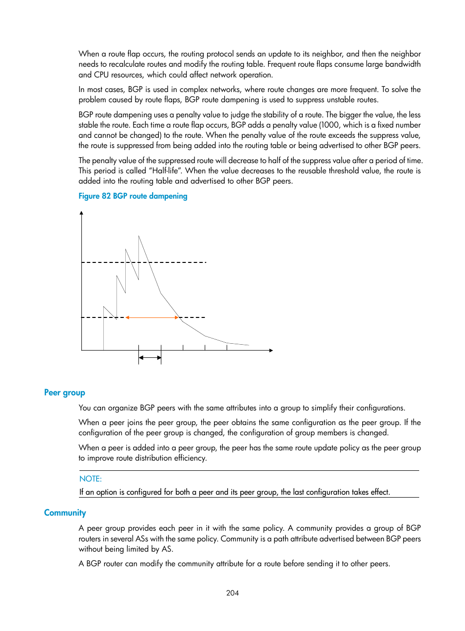 Peer group, Community | H3C Technologies H3C SR8800 User Manual | Page 220 / 431