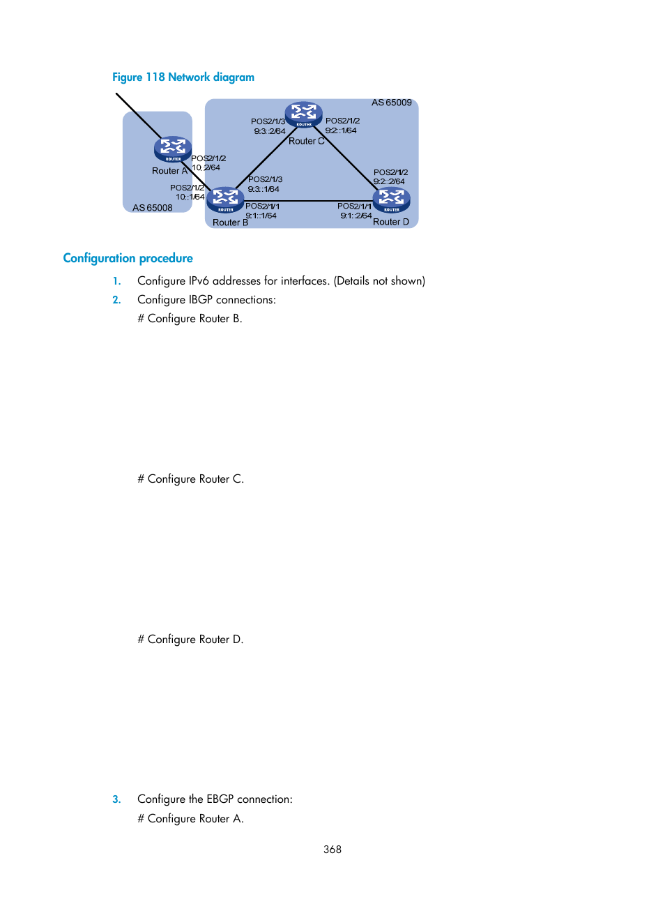 Configuration procedure | H3C Technologies H3C SR8800 User Manual | Page 384 / 431