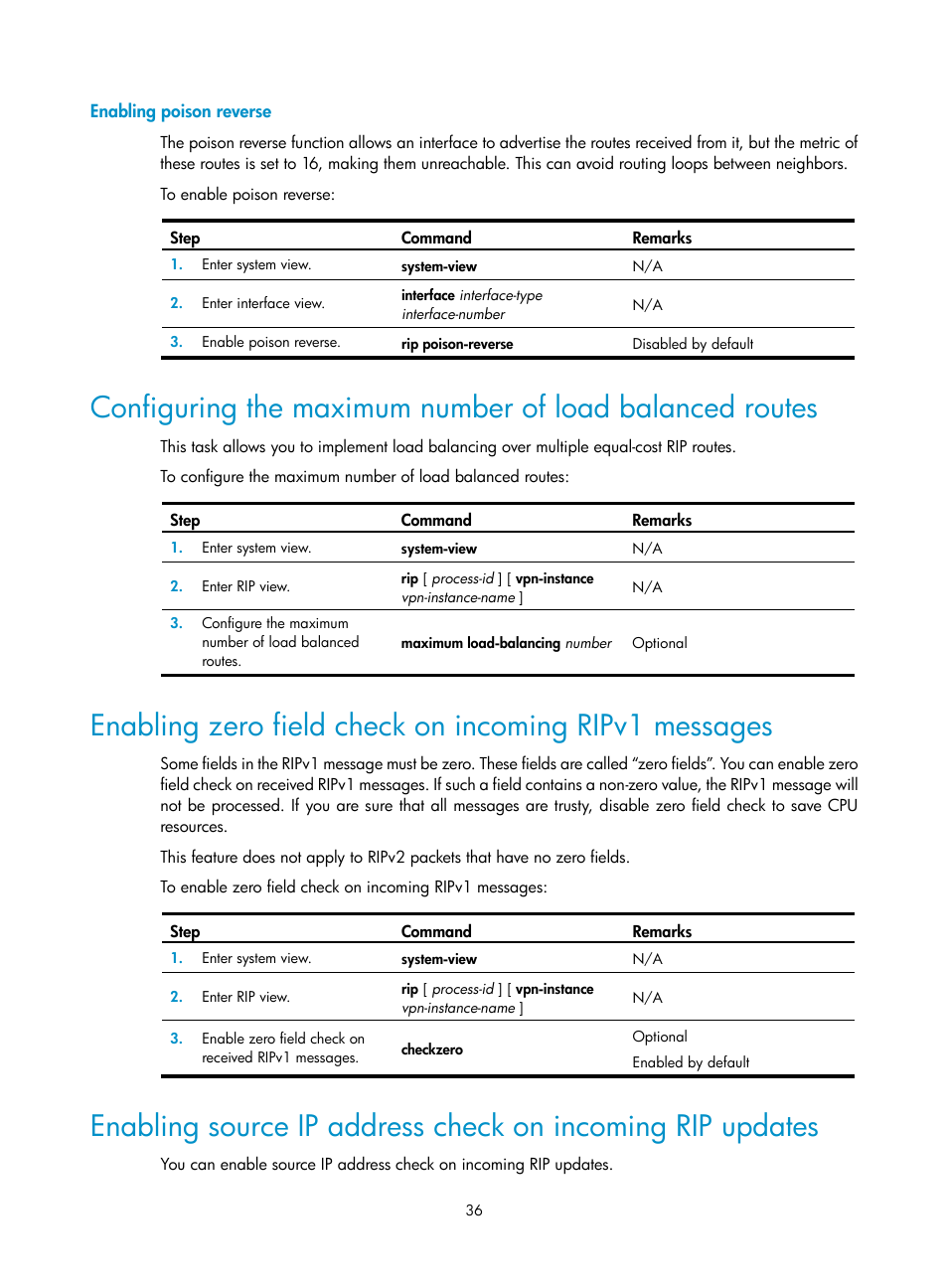 Enabling poison reverse | H3C Technologies H3C SR8800 User Manual | Page 52 / 431