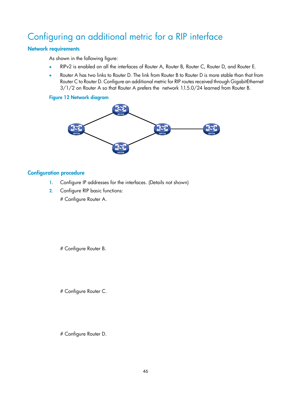 Network requirements, Configuration procedure | H3C Technologies H3C SR8800 User Manual | Page 62 / 431