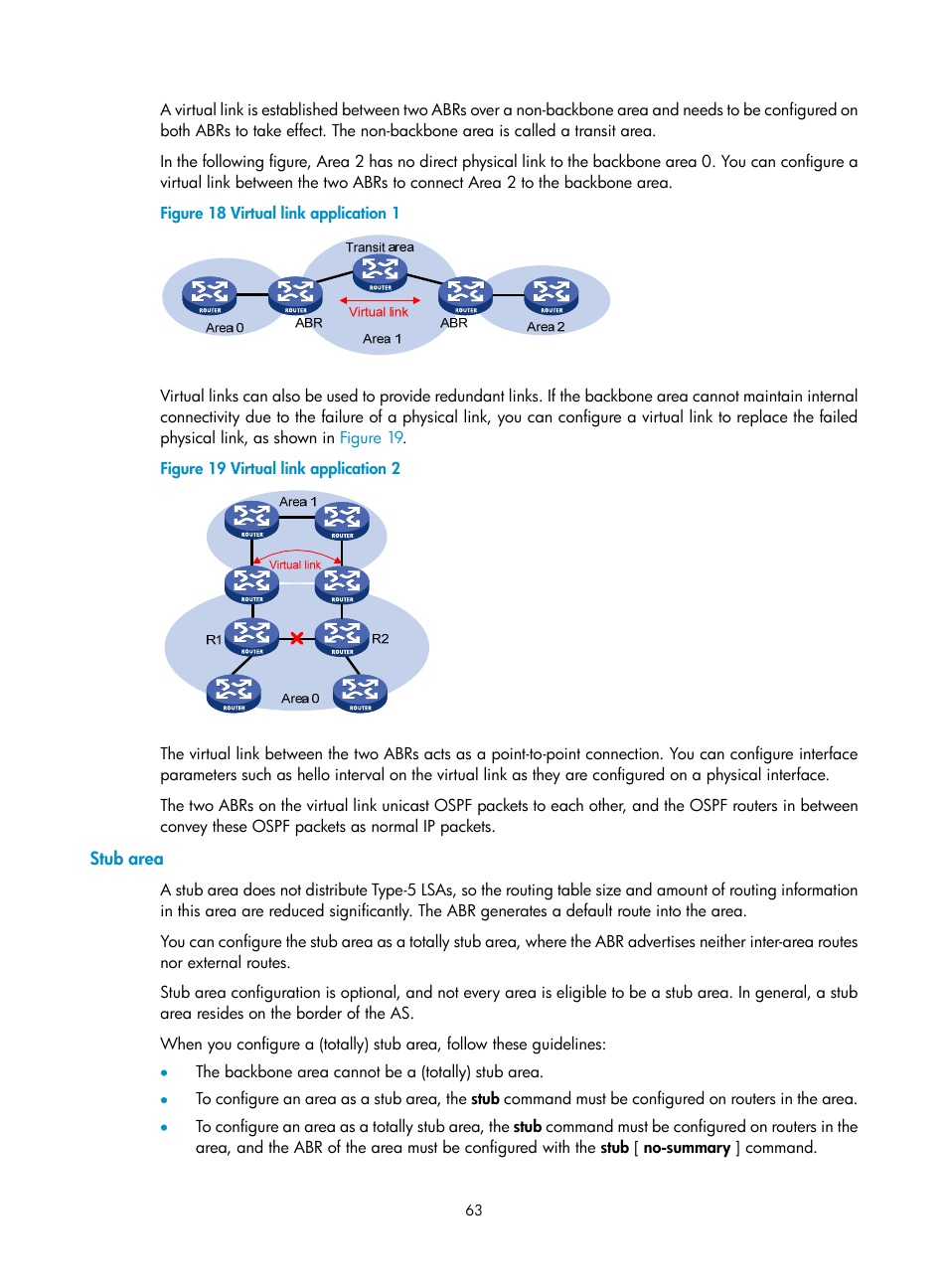 Stub area | H3C Technologies H3C SR8800 User Manual | Page 79 / 431