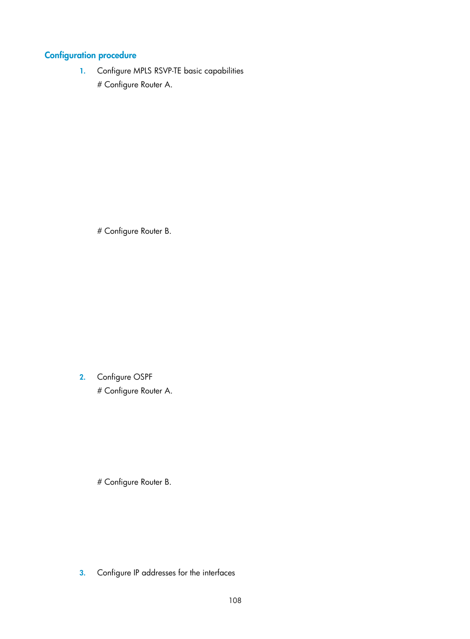 Configuration procedure | H3C Technologies H3C SR8800 User Manual | Page 119 / 410