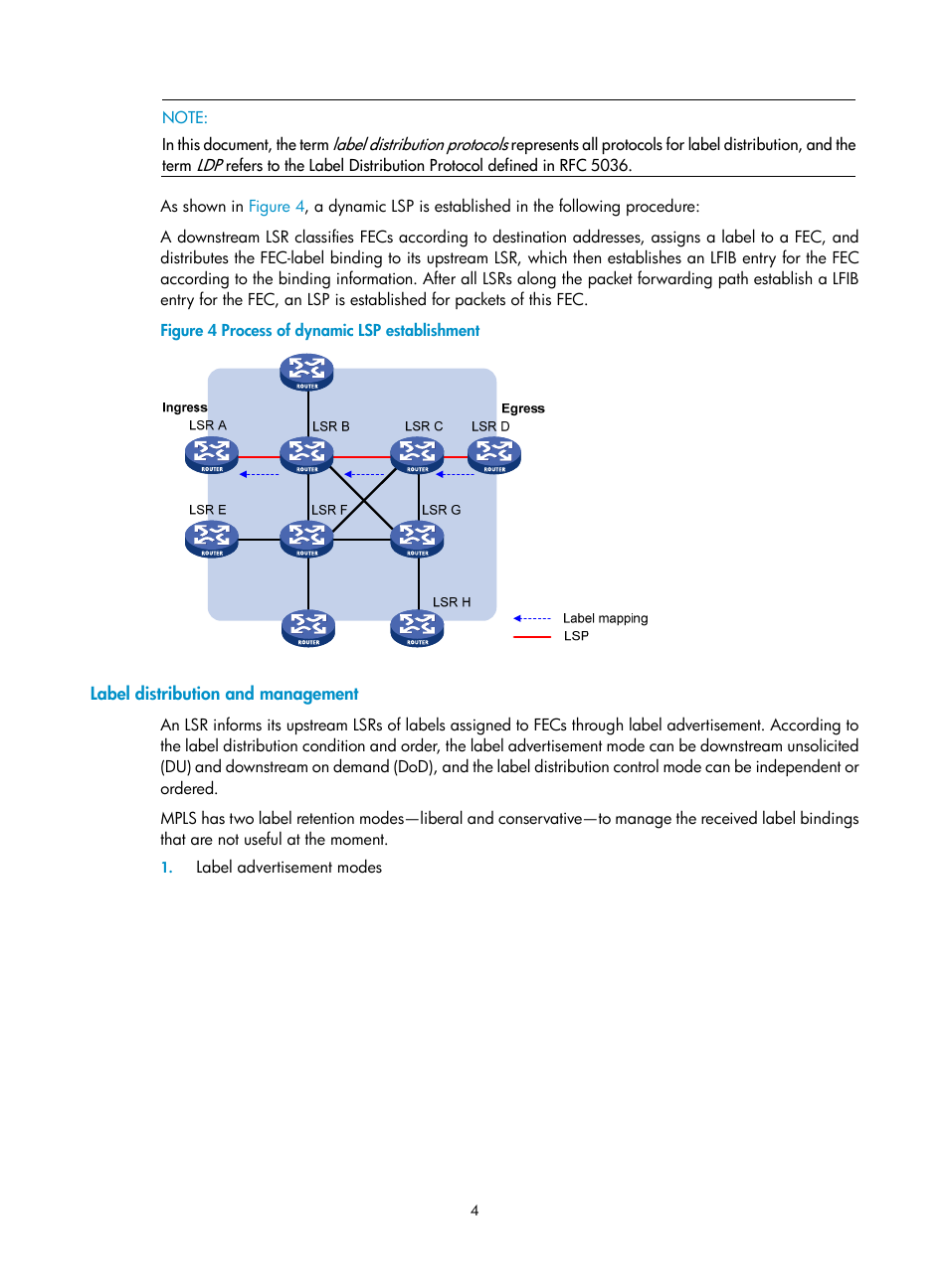 Label distribution and management | H3C Technologies H3C SR8800 User Manual | Page 15 / 410