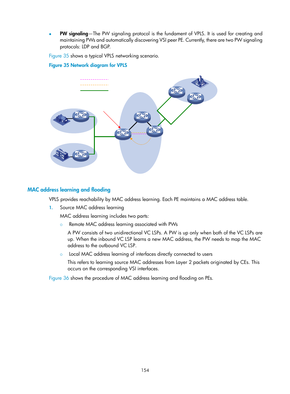 Mac address learning and flooding | H3C Technologies H3C SR8800 User Manual | Page 165 / 410