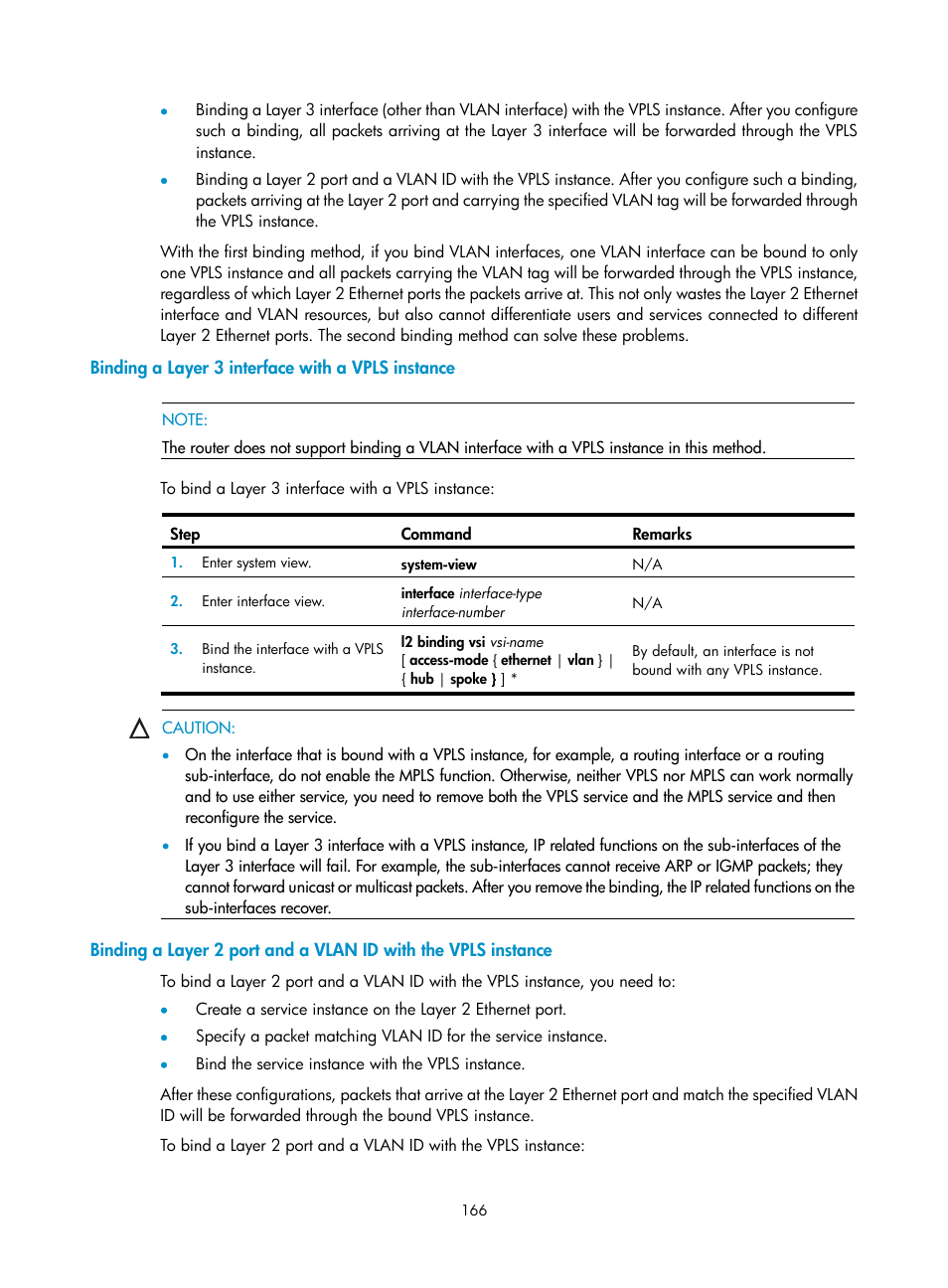 Binding a layer 3 interface with a vpls instance | H3C Technologies H3C SR8800 User Manual | Page 177 / 410