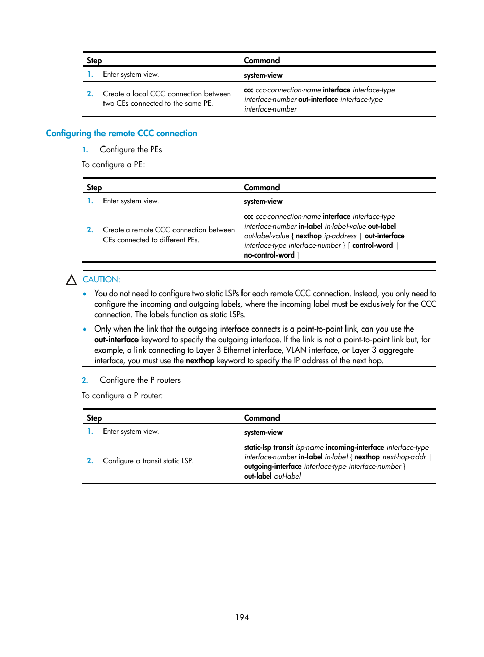 Configuring the remote ccc connection | H3C Technologies H3C SR8800 User Manual | Page 205 / 410