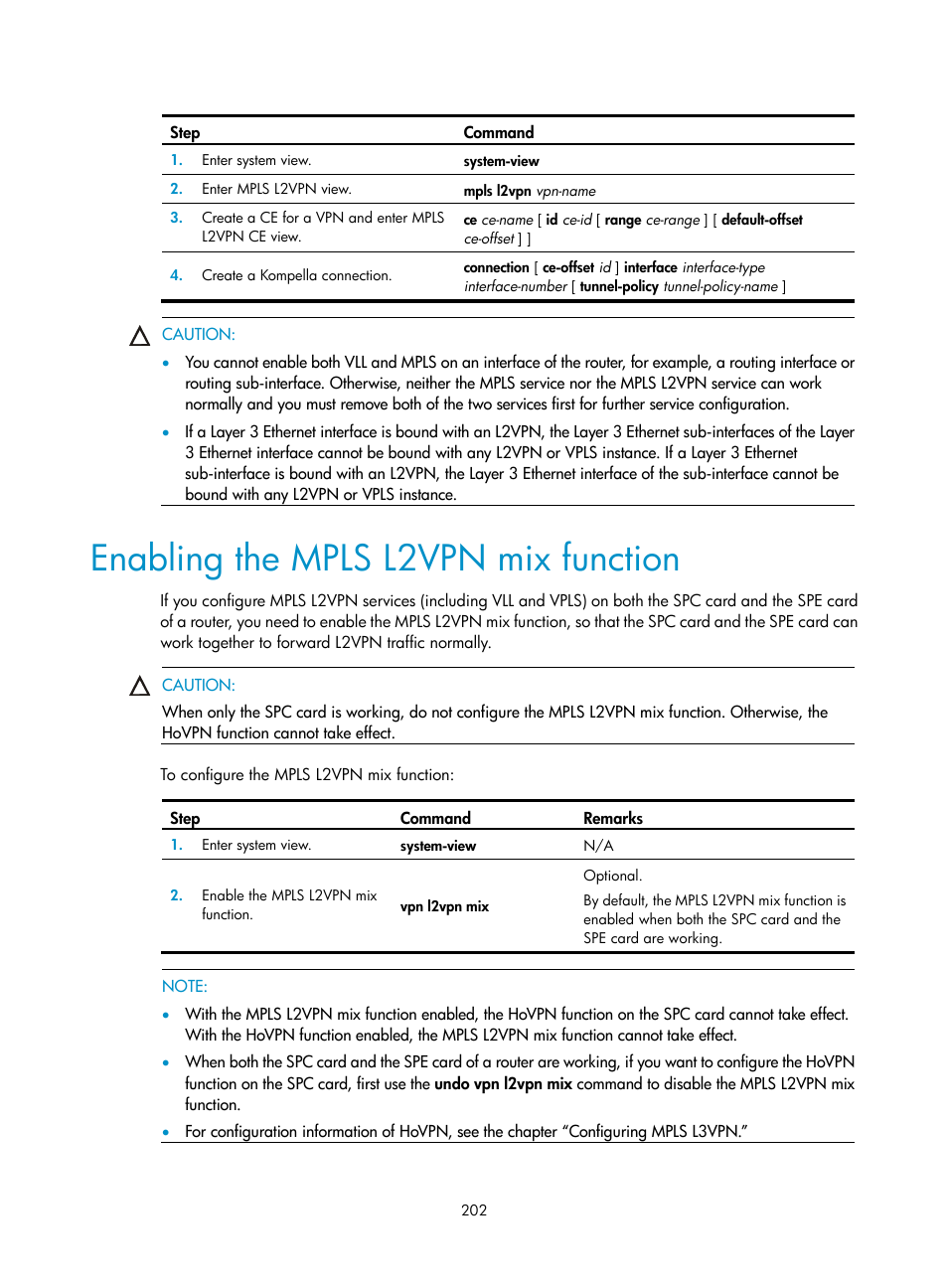 Enabling the mpls l2vpn mix function | H3C Technologies H3C SR8800 User Manual | Page 213 / 410