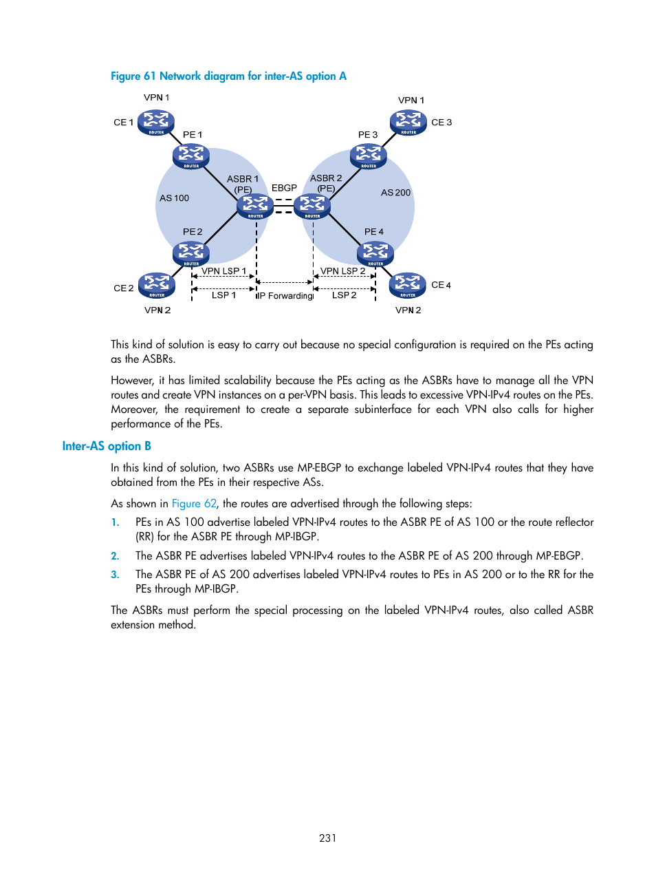 Inter-as option b | H3C Technologies H3C SR8800 User Manual | Page 242 / 410