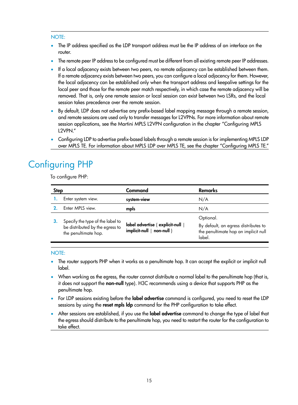 Configuring php | H3C Technologies H3C SR8800 User Manual | Page 26 / 410