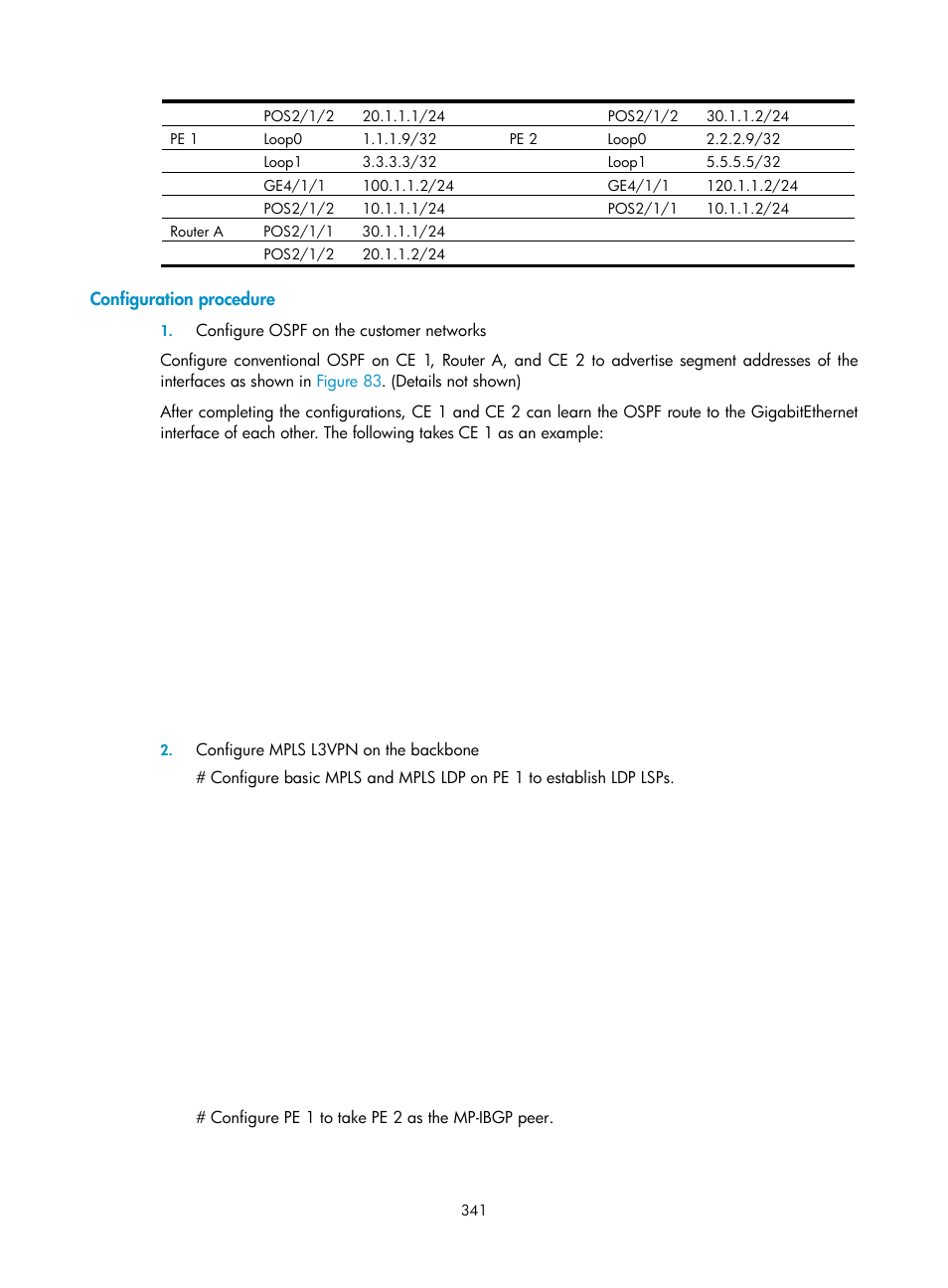 Configuration procedure | H3C Technologies H3C SR8800 User Manual | Page 352 / 410