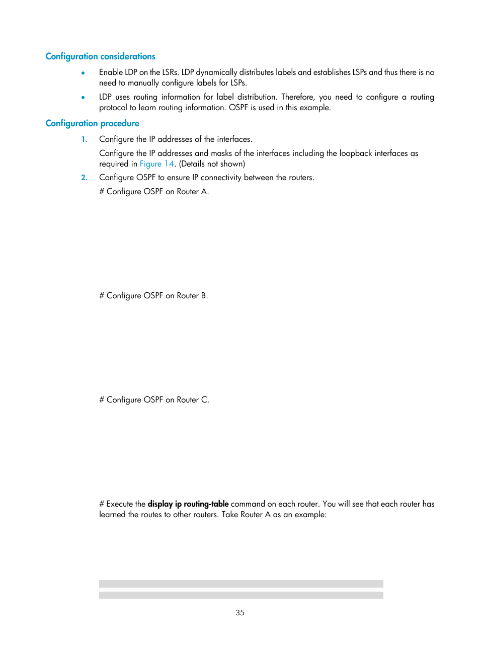 Configuration considerations, Configuration procedure | H3C Technologies H3C SR8800 User Manual | Page 46 / 410