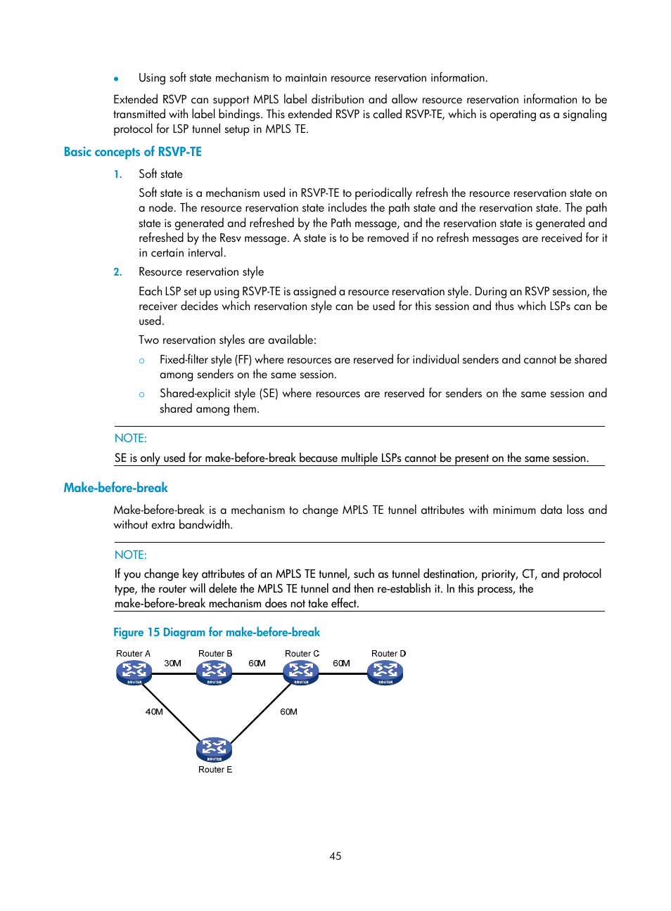 Basic concepts of rsvp-te, Make-before-break | H3C Technologies H3C SR8800 User Manual | Page 56 / 410