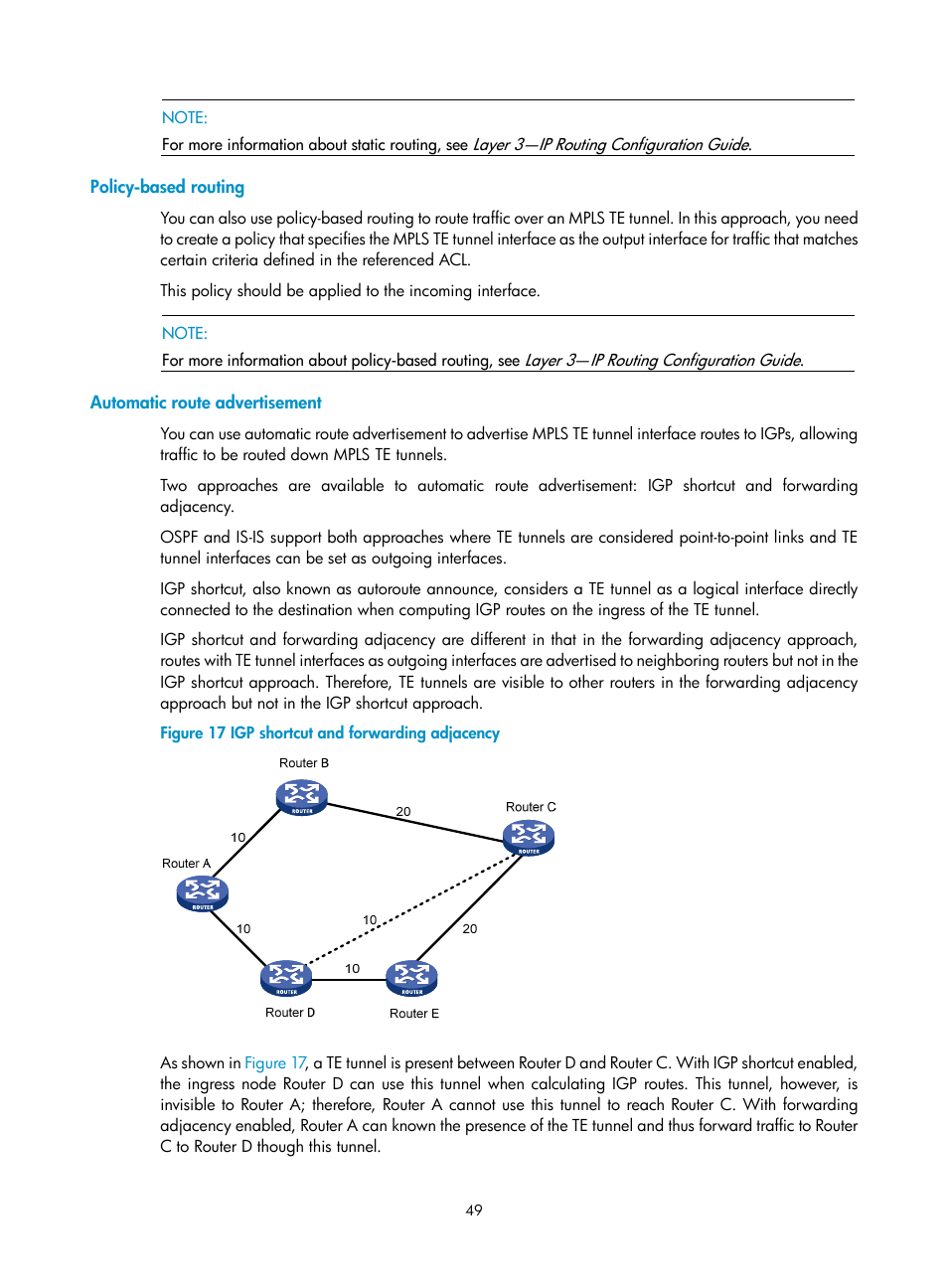 Policy-based routing, Automatic route advertisement | H3C Technologies H3C SR8800 User Manual | Page 60 / 410