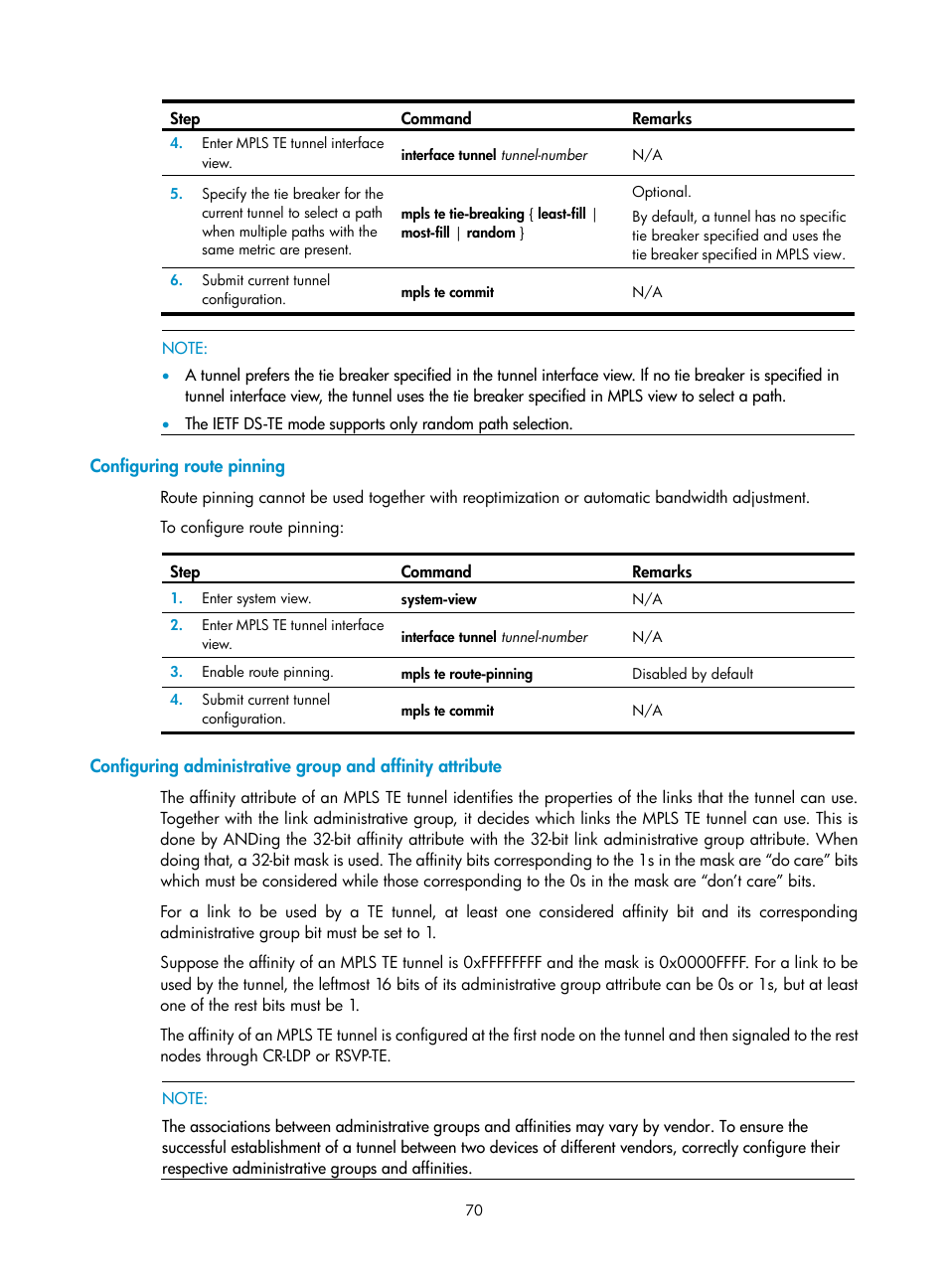 Configuring route pinning | H3C Technologies H3C SR8800 User Manual | Page 81 / 410