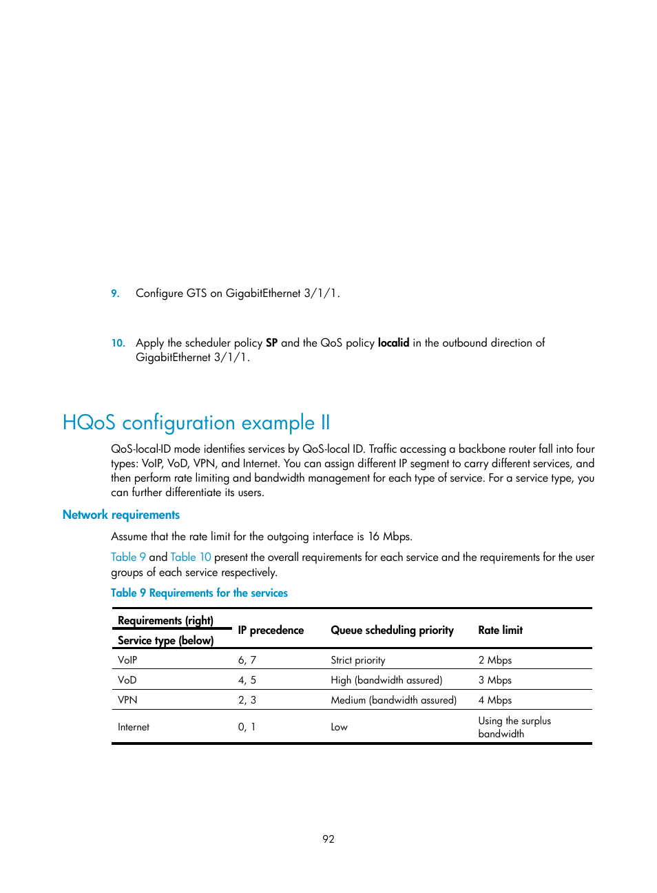Hqos configuration example ii, Network requirements | H3C Technologies H3C SR8800 User Manual | Page 101 / 108