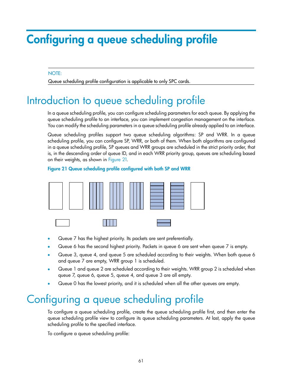 Configuring a queue scheduling profile, Introduction to queue scheduling profile | H3C Technologies H3C SR8800 User Manual | Page 70 / 108