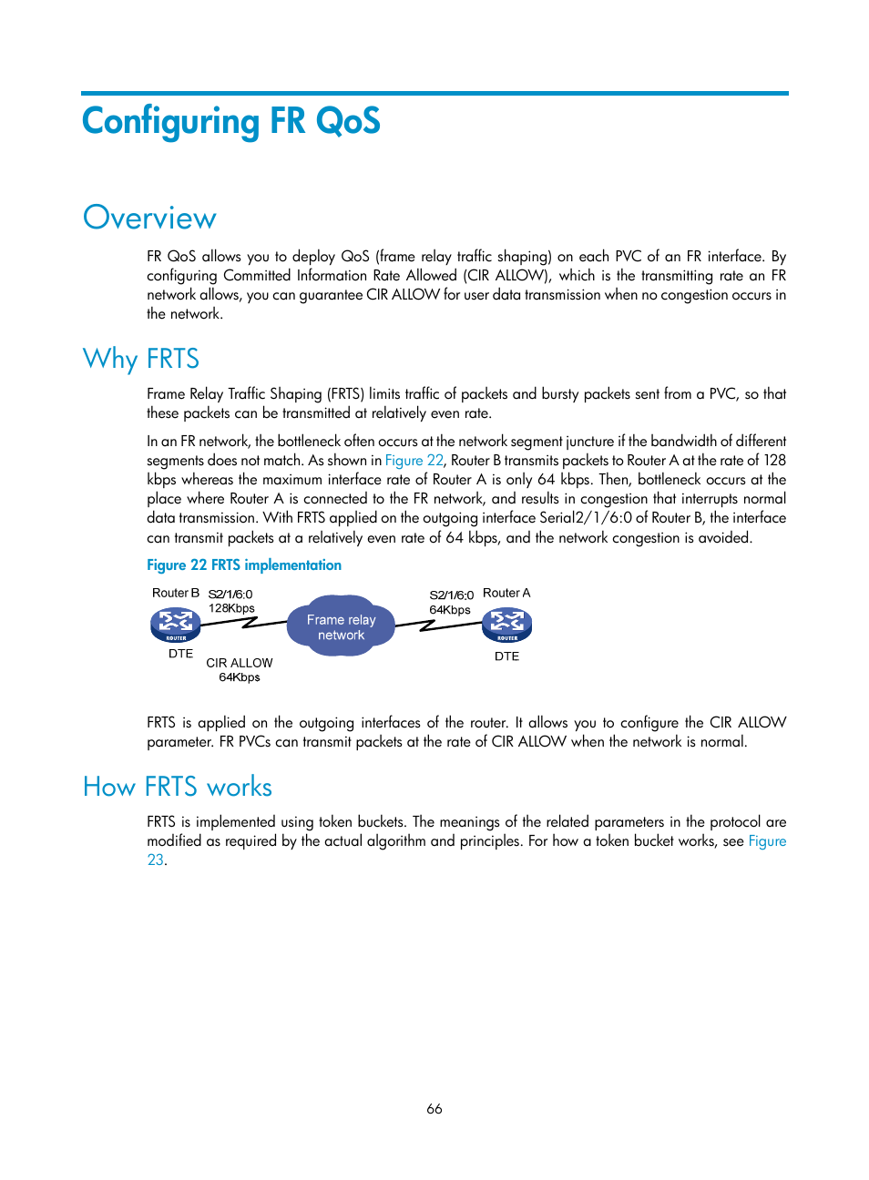 Configuring fr qos, Overview, Why frts | How frts works | H3C Technologies H3C SR8800 User Manual | Page 75 / 108